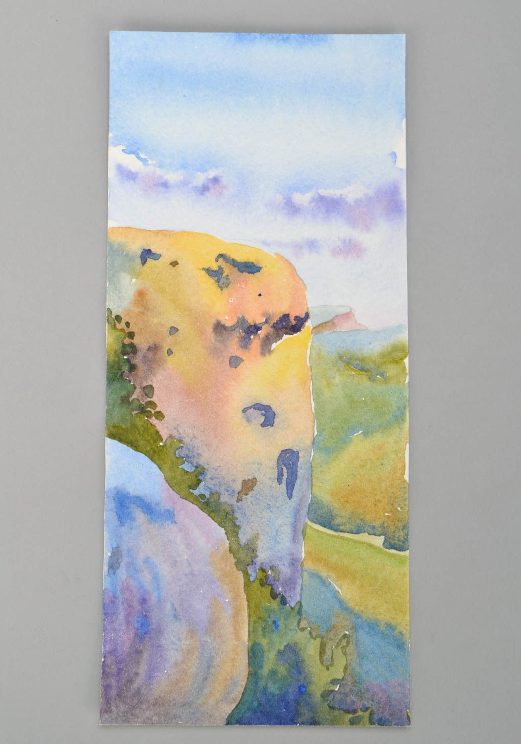 Watercolor painting Cliff photo 2