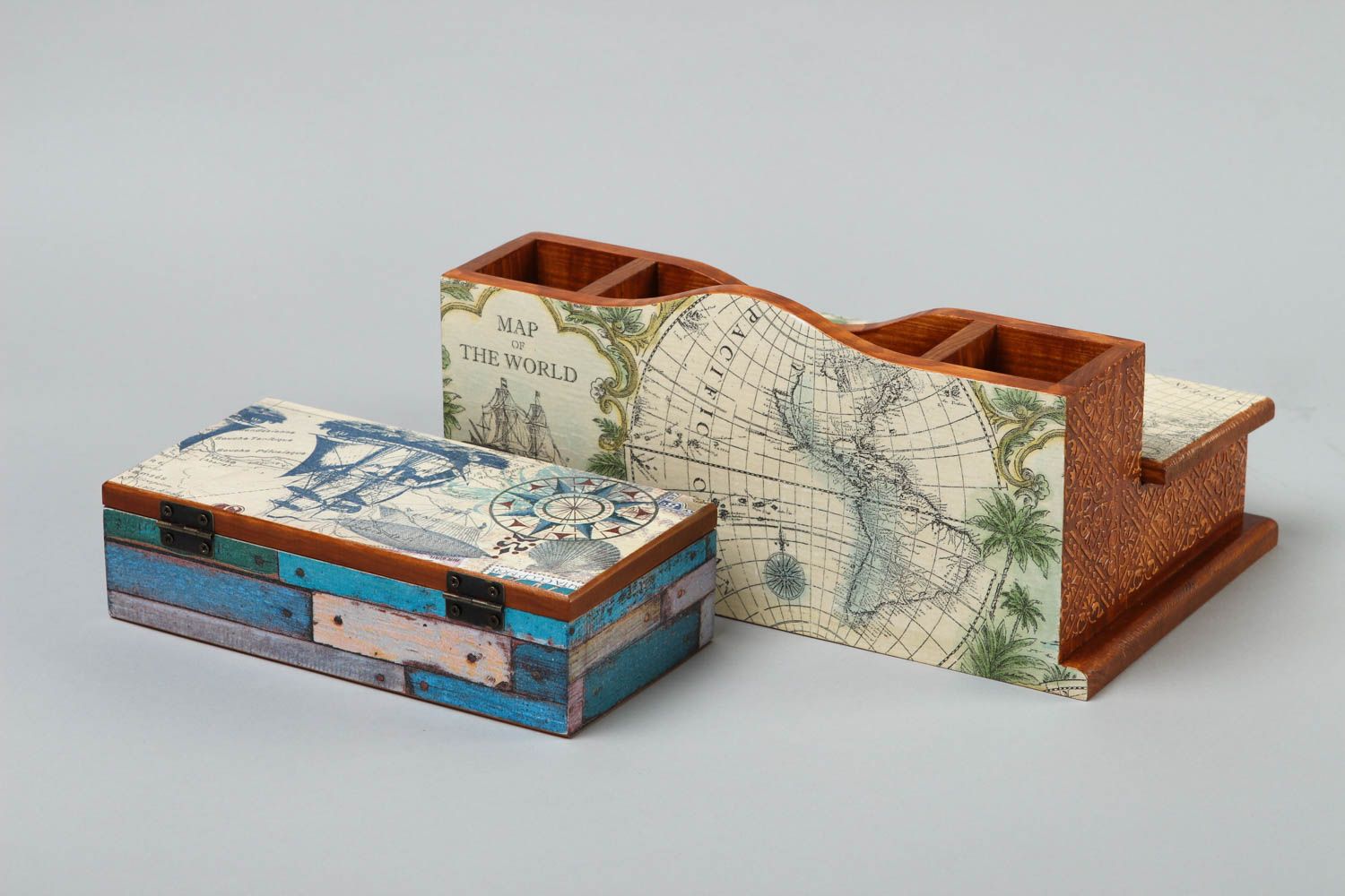 Cajas de madera hechas a mano para plumas decoración de interior regalo original foto 4