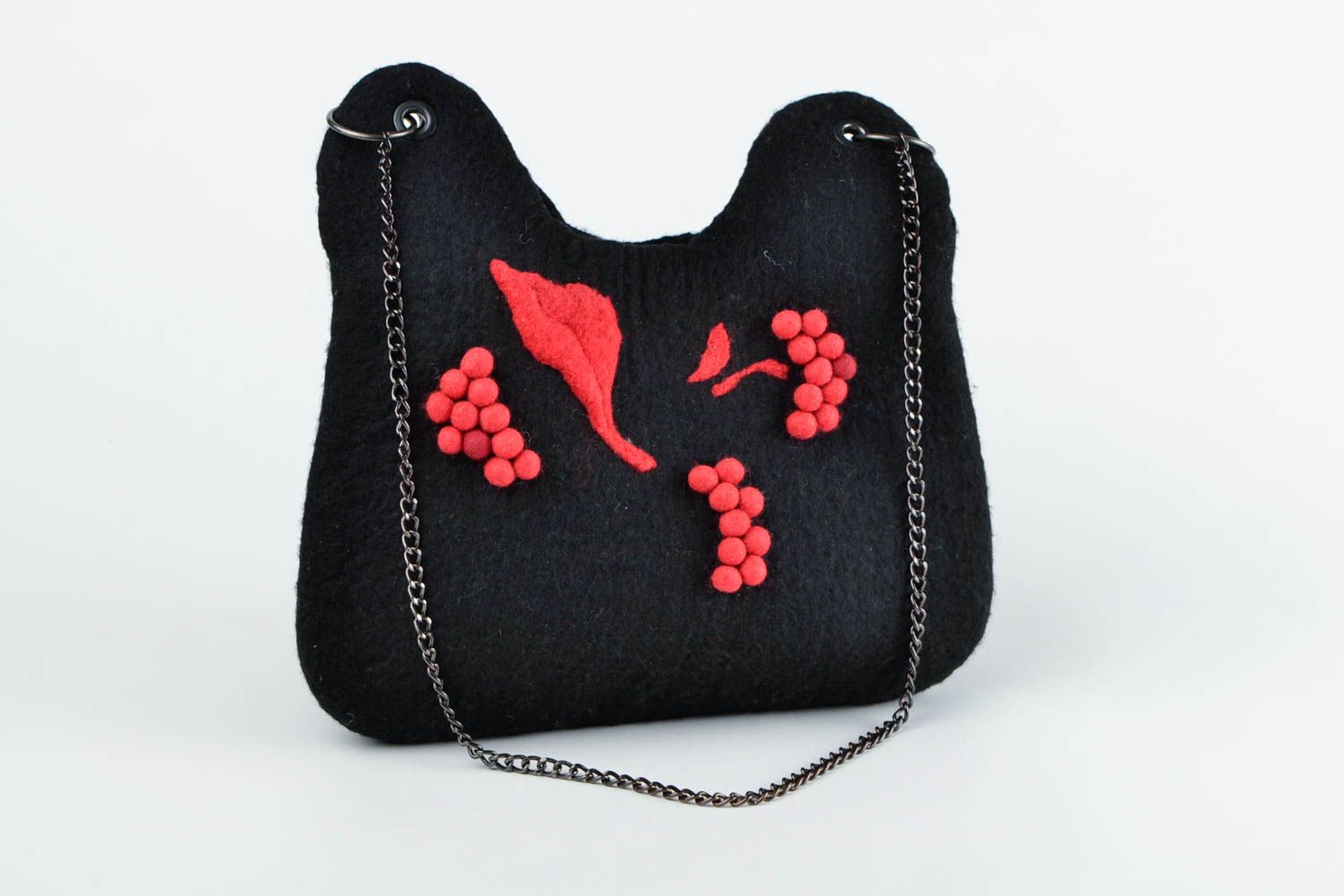 Beautiful handmade woolen bag felted wool bag shoulder bag fashion accessories photo 6