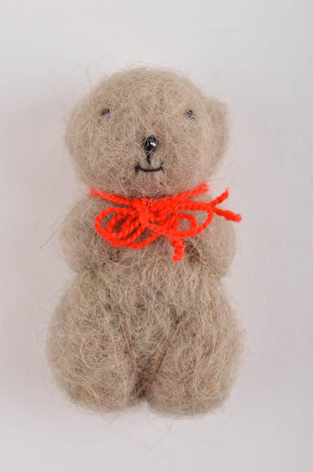 Handmade soft toy wool felting bear toy animal toys nursery decor souvenir ideas photo 2