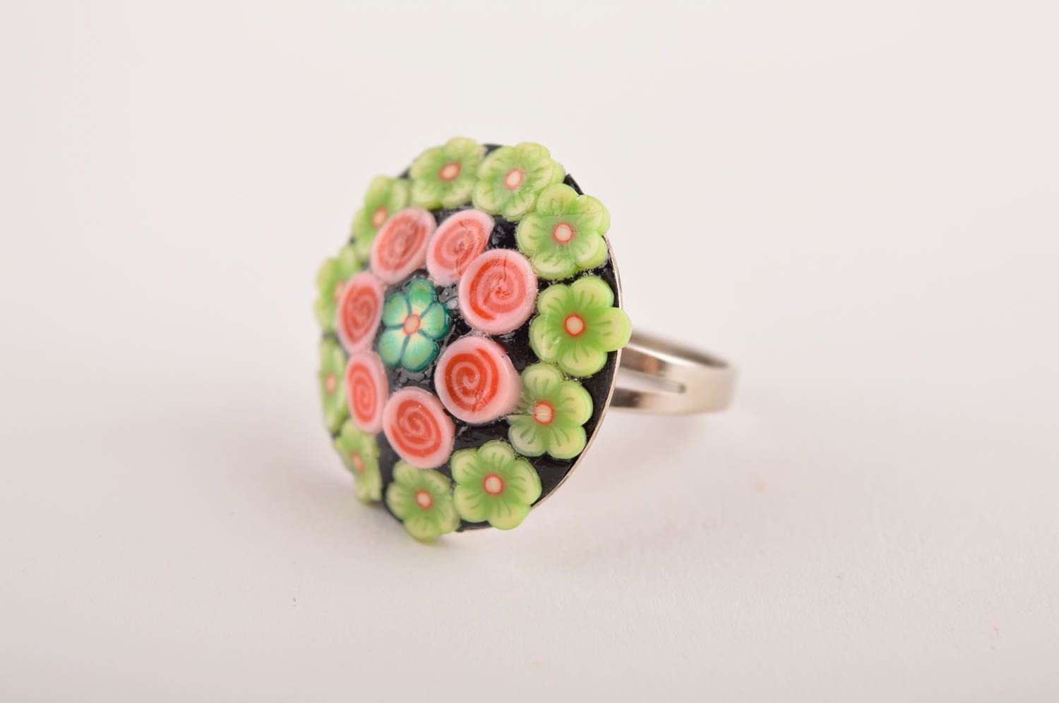 Handmade clay ring designer clay accessory unusual gift for women clay jewelry photo 2