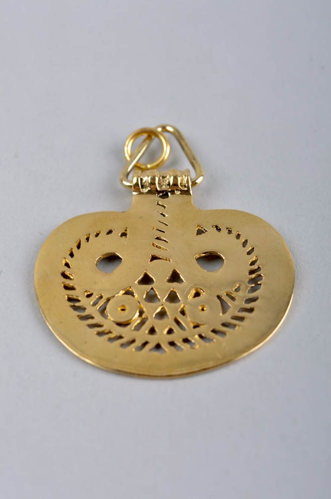 Handmade brass pendant unusual designer accessory authentic jewelry gift photo 3
