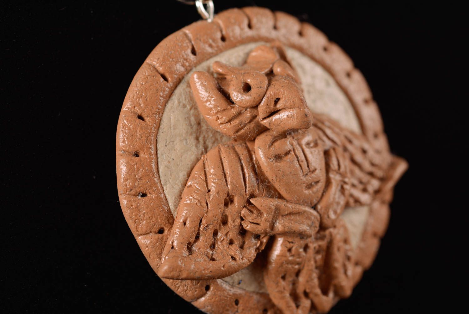 Handmade pendant designer pendant clay pendant unusual jewelry gift ideas photo 3