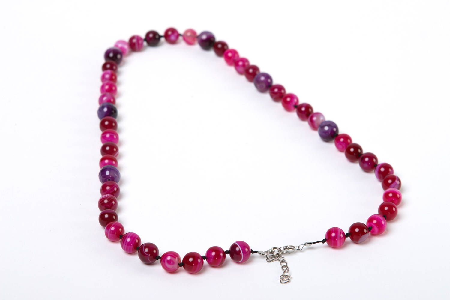 Collier en pierres naturelles Bijou fait main agate framboise Cadeau femme photo 4