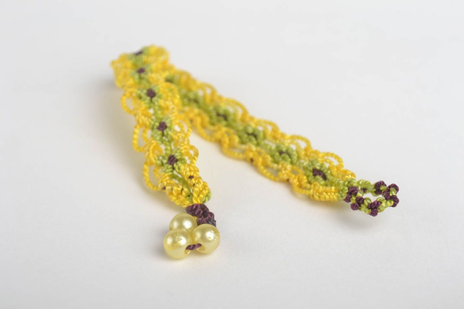 Stylish handmade bracelet unique textile accessory designer jewelry for women photo 3