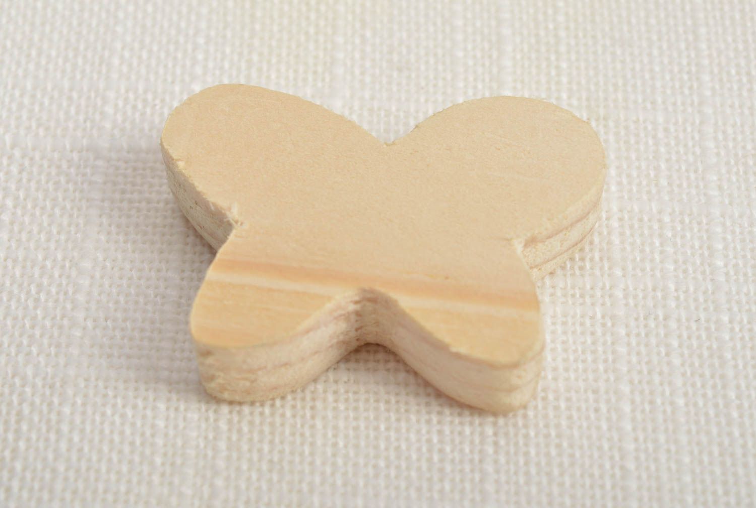 Handmade small thick flat plywood craft blank for painting figurine of butterfly photo 1