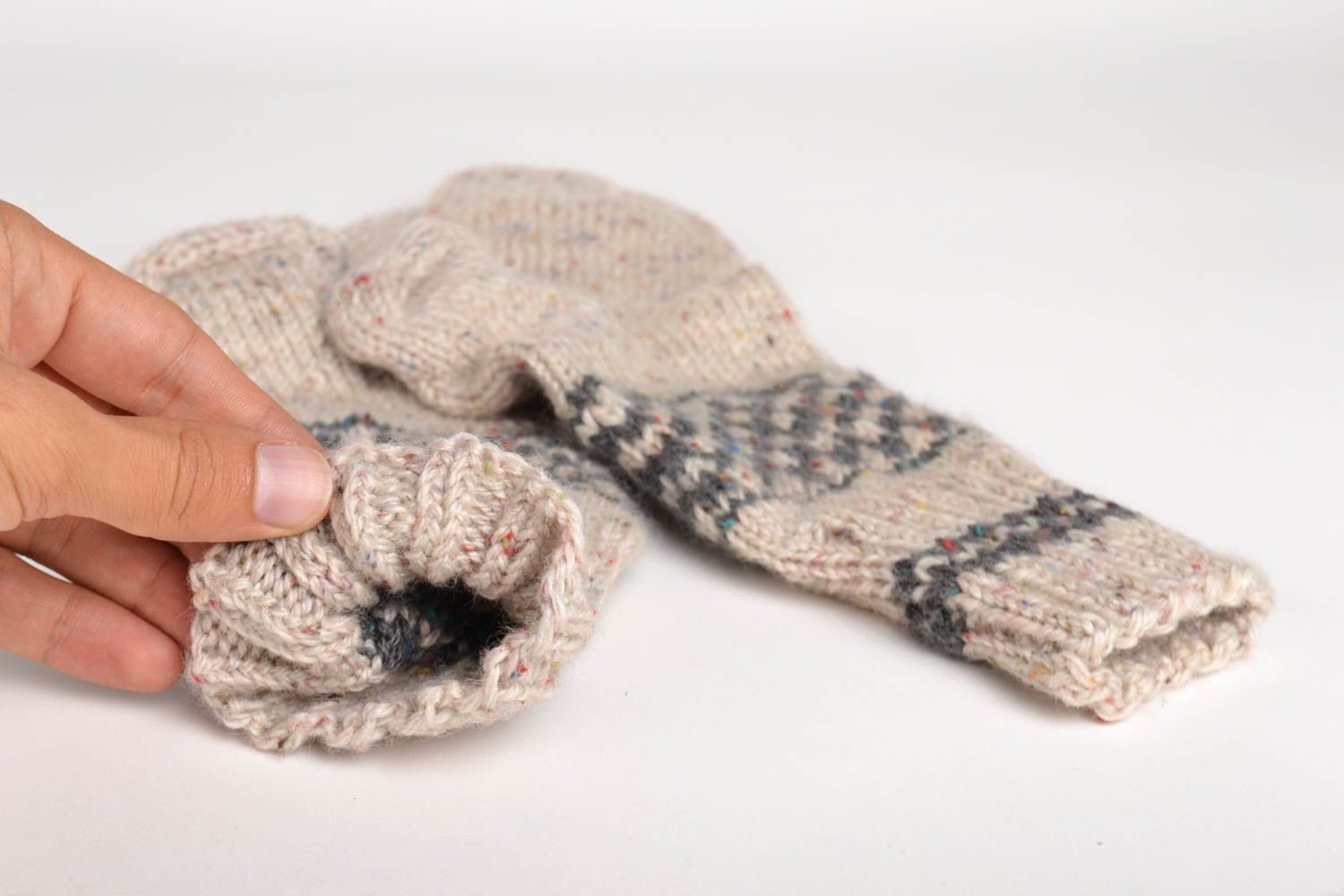 Носки ручной работы шерстяные носки серые теплые удобные мужские носки фото 5