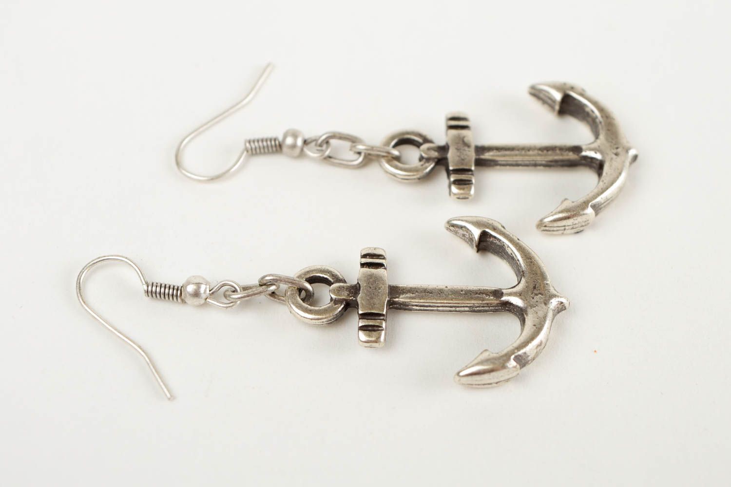 Metall Ohrringe Anker Handmade Ohrringe Designer Schmuck Geschenk für Frauen foto 3