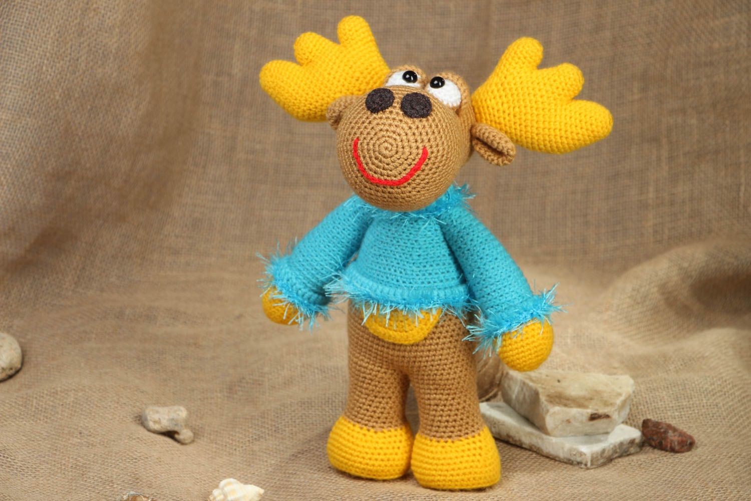 Soft crochet toy Smiling Elk photo 5