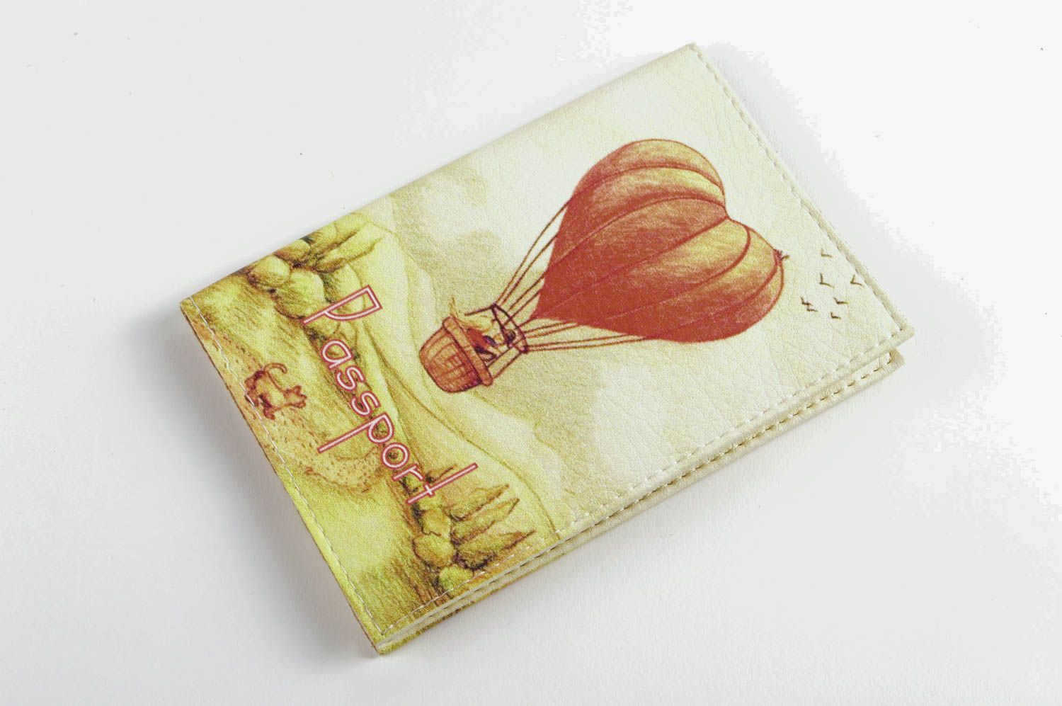 Обложка для паспорта handmade оригинальный подарок кожаный аксессуар Шар фото 2