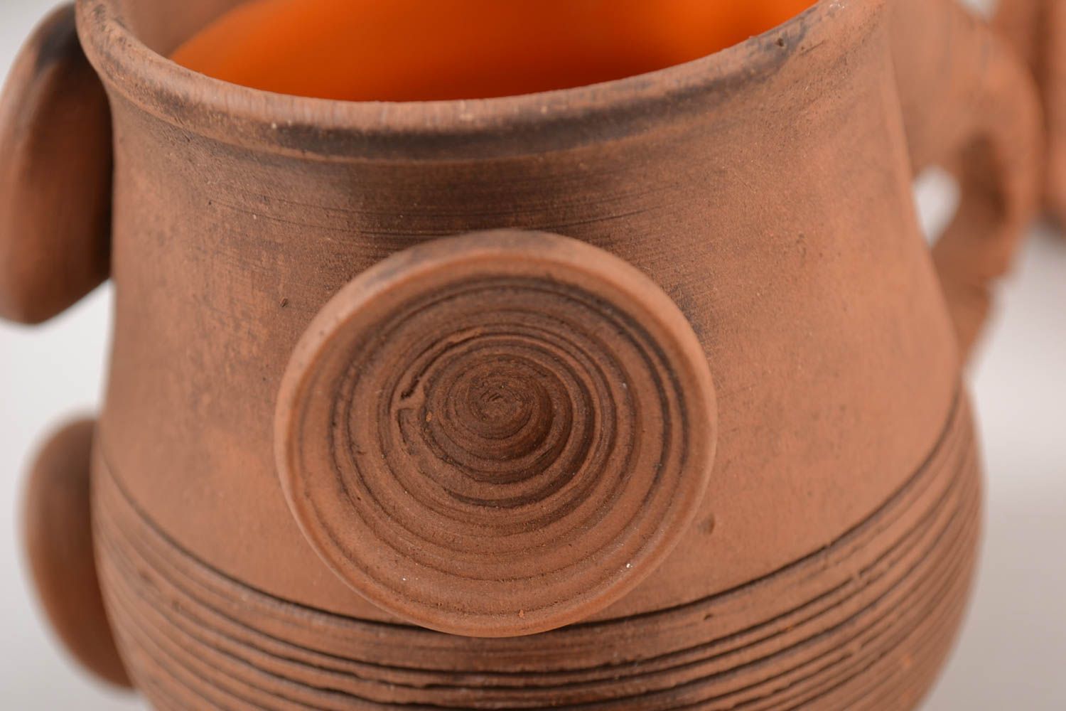 Заварной чайник ручной работы керамический чайник три чашки из глины набор фото 3