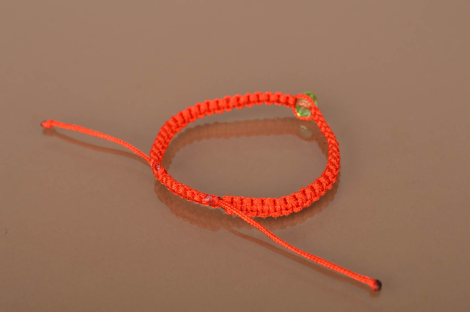 Bracelet tressé fait main rouge en cordon ciré accessoire original mignon photo 5