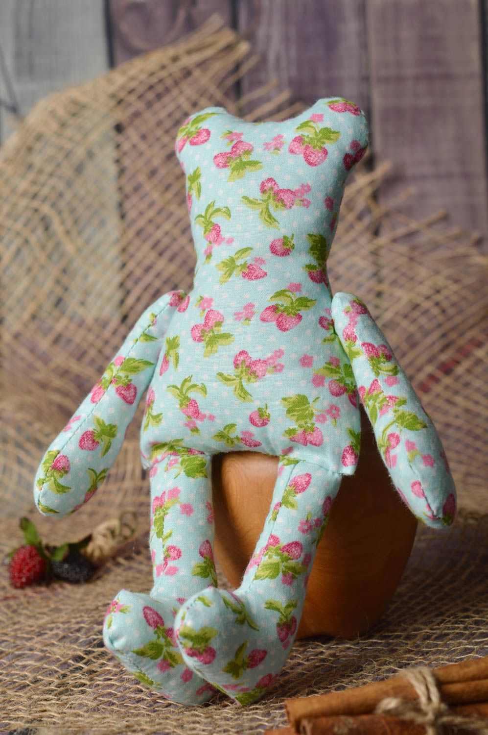 Handmade bear toy stuffed toy soft bear toy handmade toys textile toys photo 1