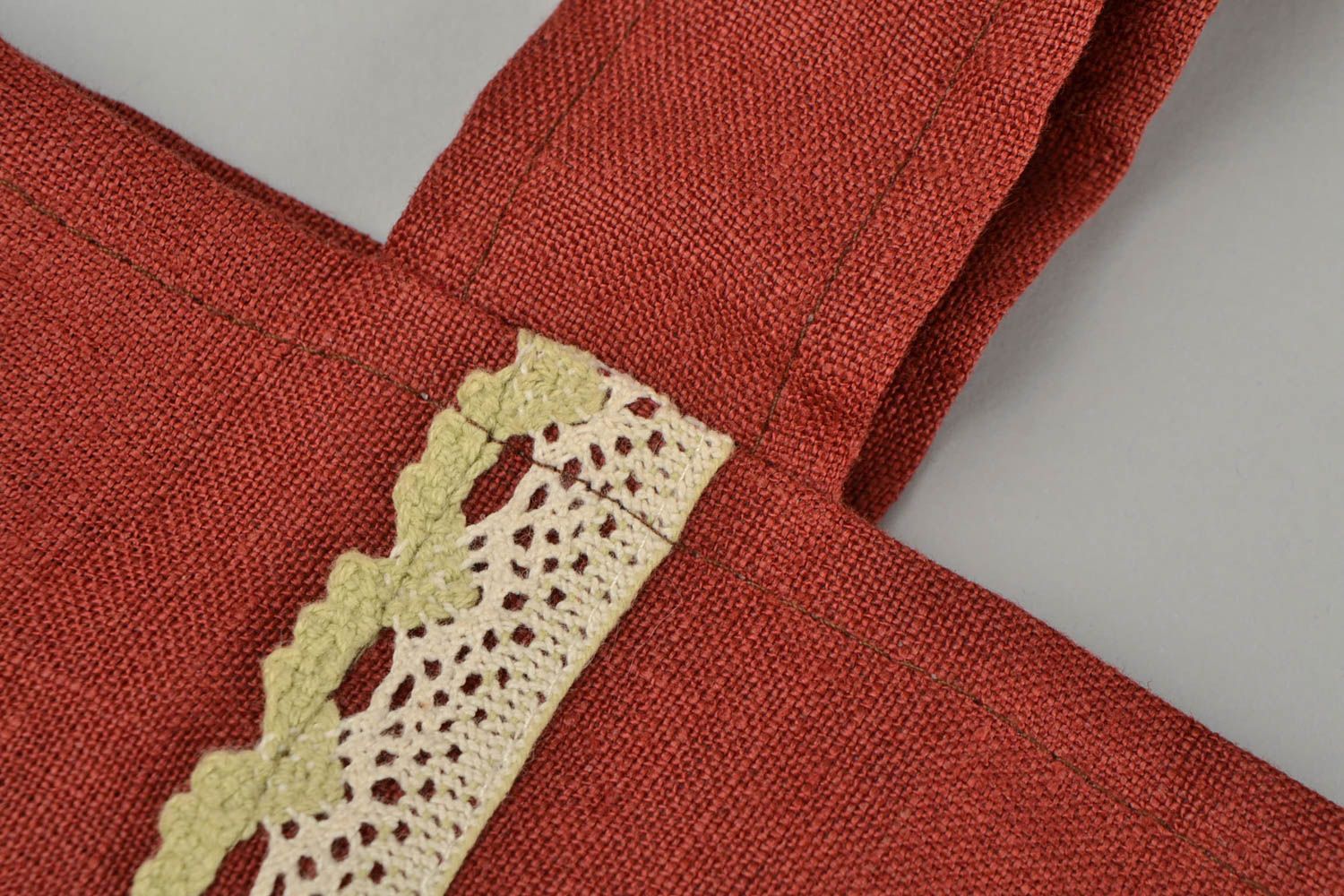 Bolso femenino de tela hecho a mano original con encaje Provenza foto 5