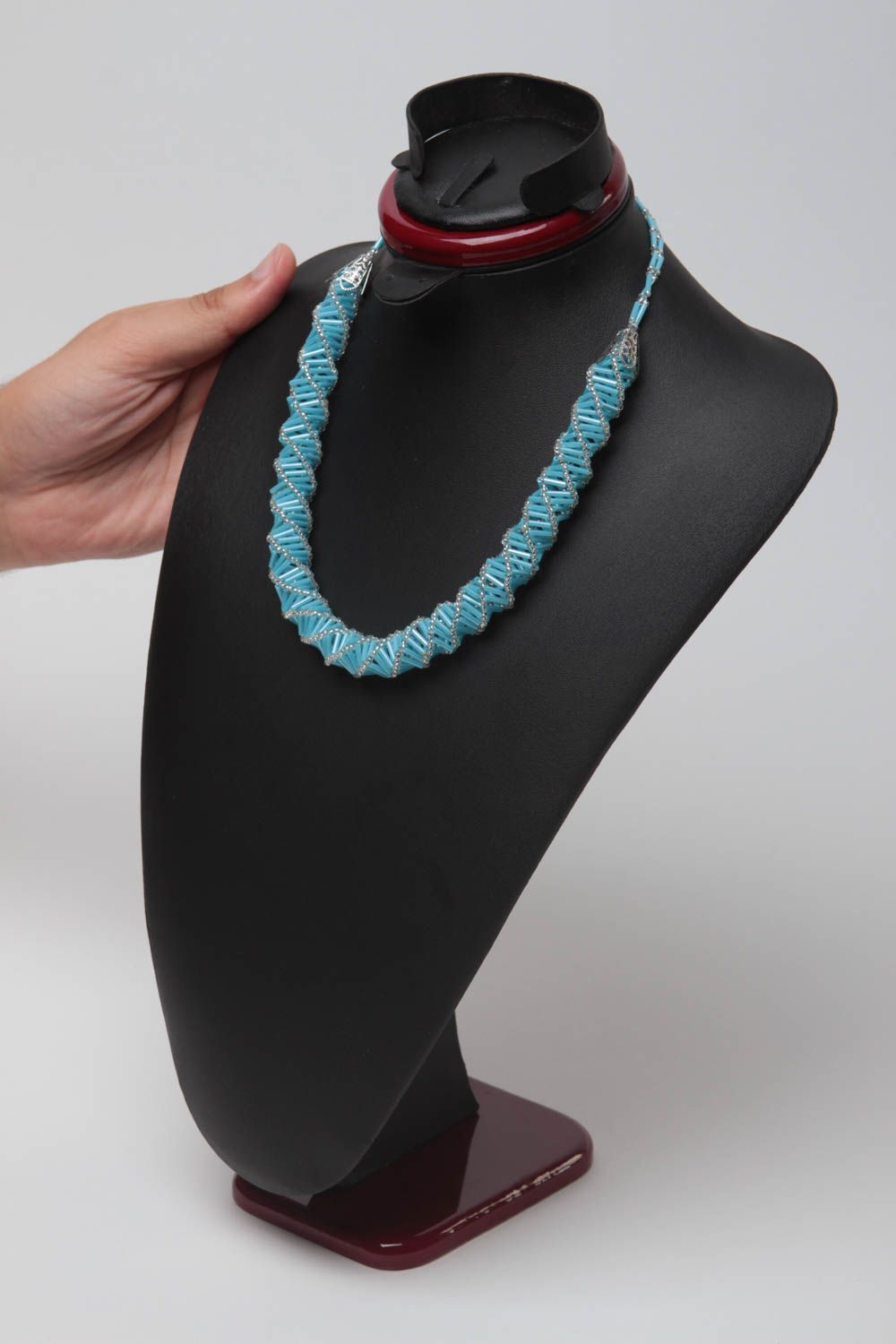 Collier perles rocaille fait main Bijou fantaisie Accessoire femme de créateur photo 5
