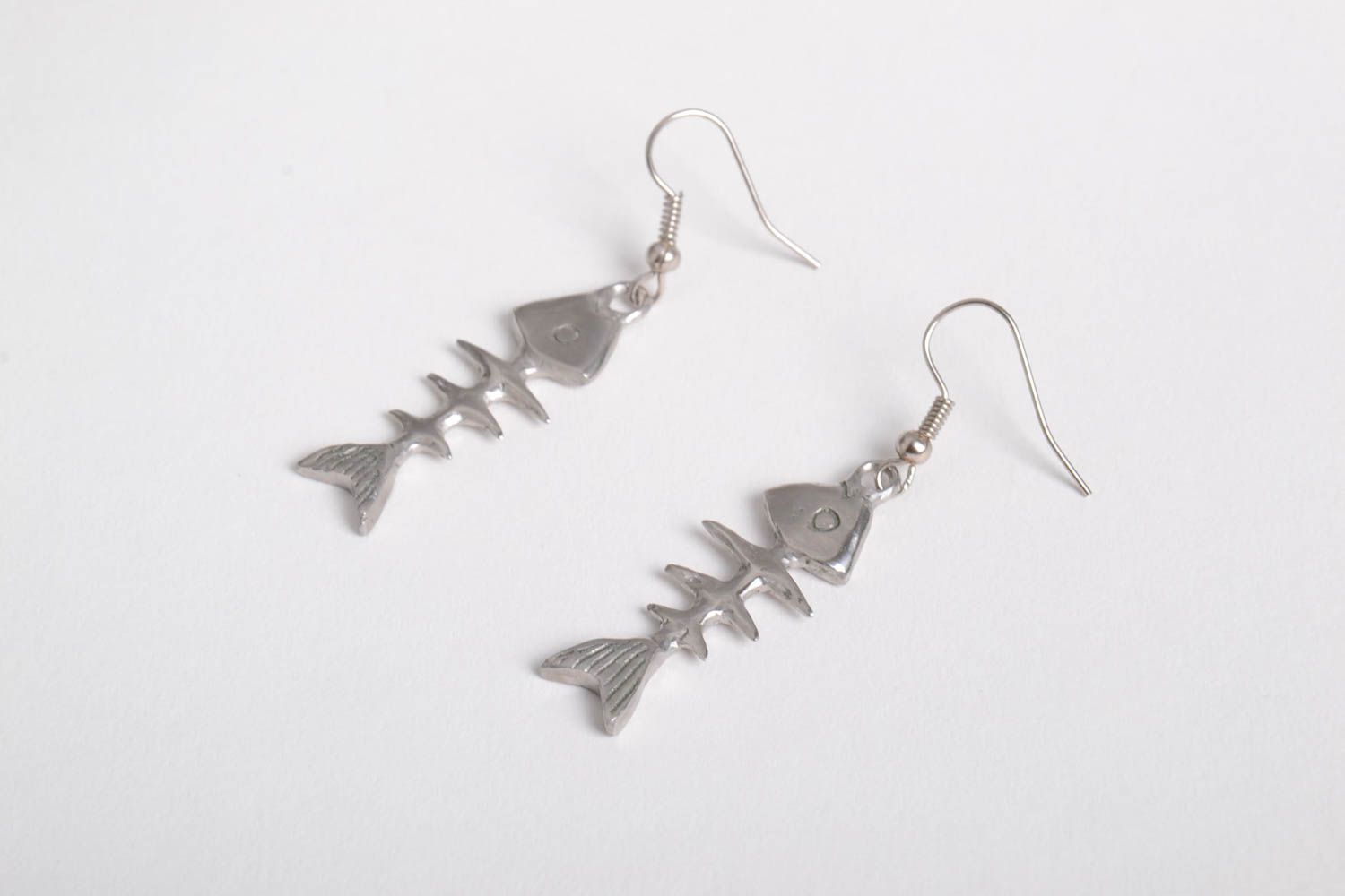 Unusual handmade metal earrings design stainless steel beautiful jewellery photo 2