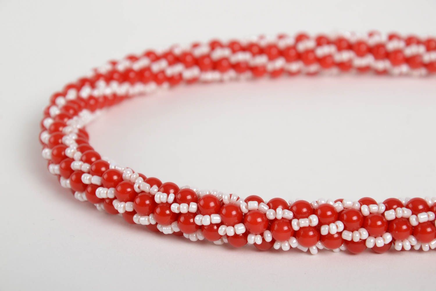 Handmade elegant beaded necklace bright interesting necklace present for woman photo 4