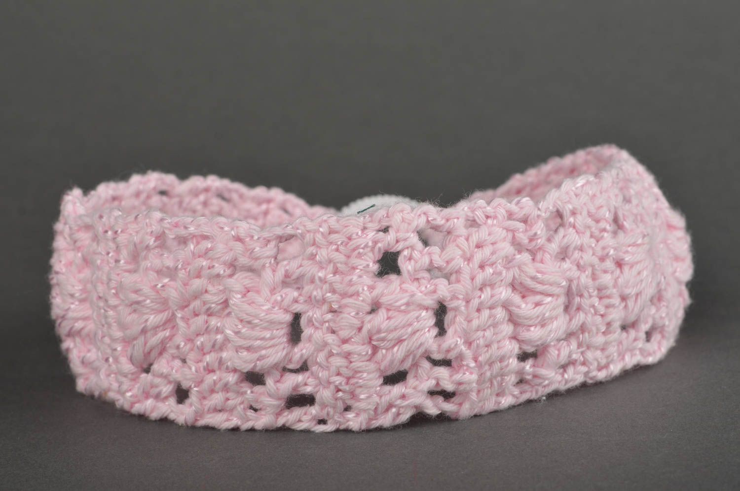 Hand-crocheted baby head band handmade hair accessories present for children photo 5