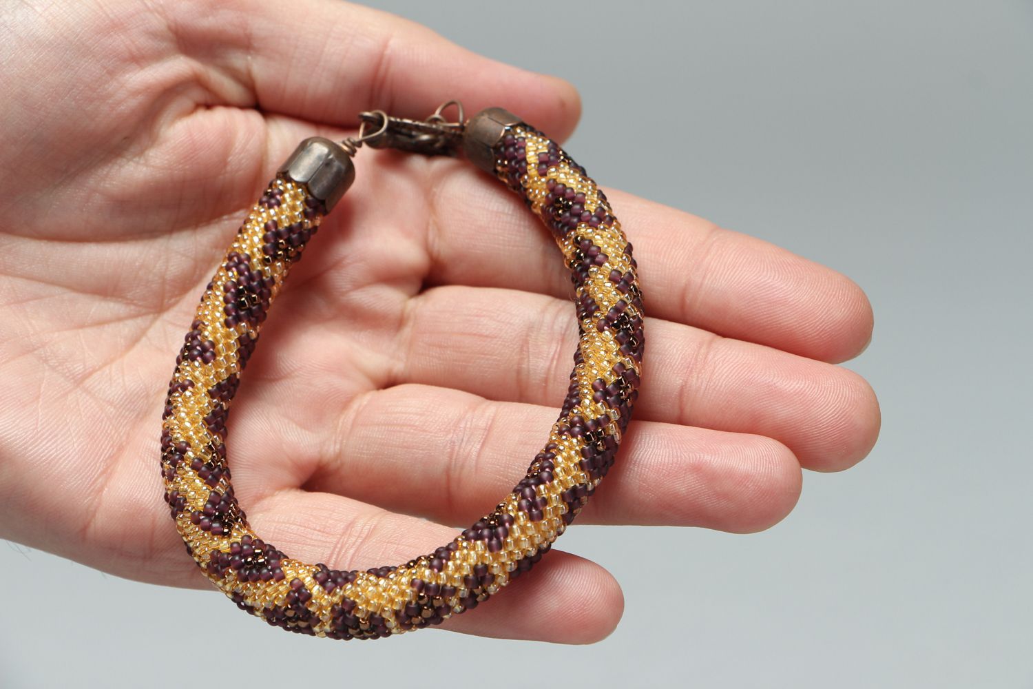 Handmade beaded cord bracelet Leopard photo 3