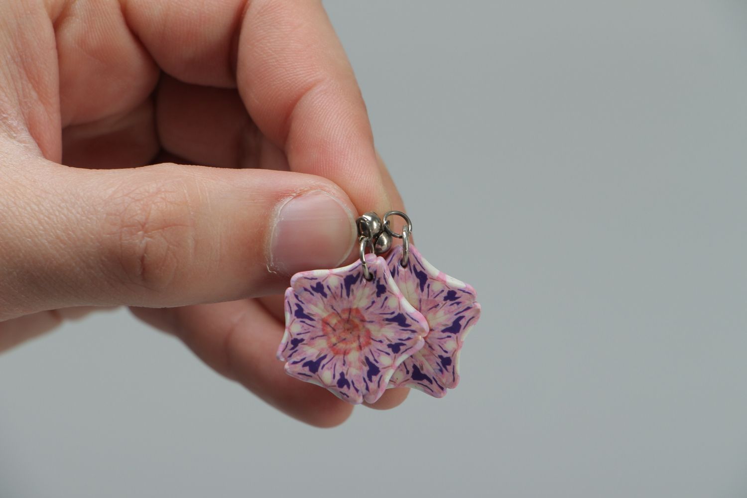 Polymer clay floral earrings photo 4