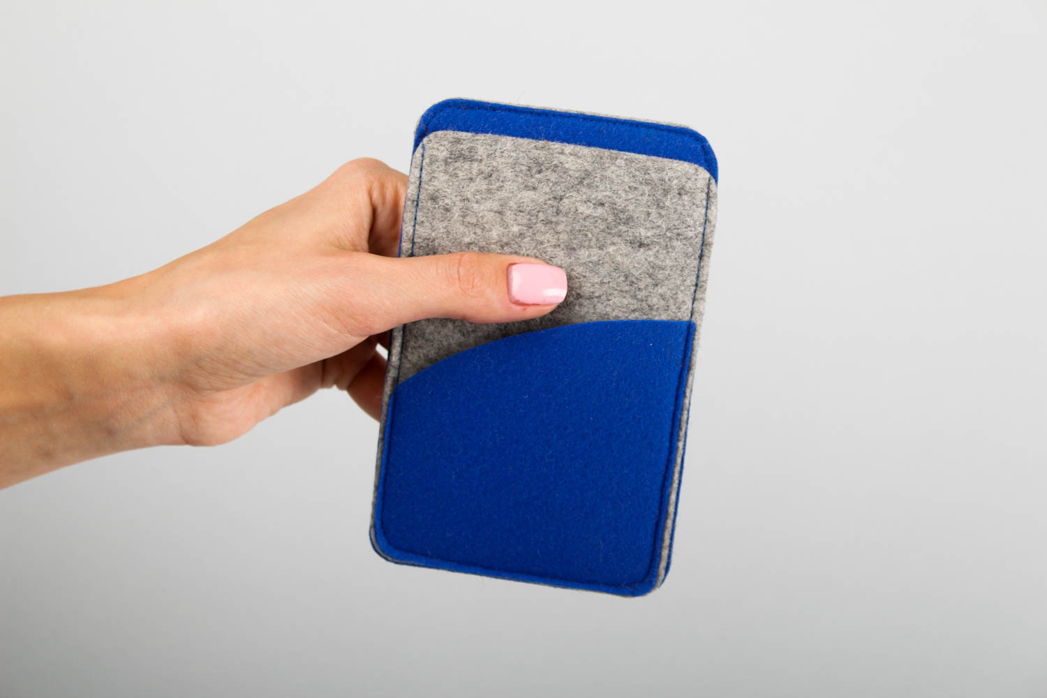 Handmade case for phone designer phone case felted case blue gadget case  photo 2