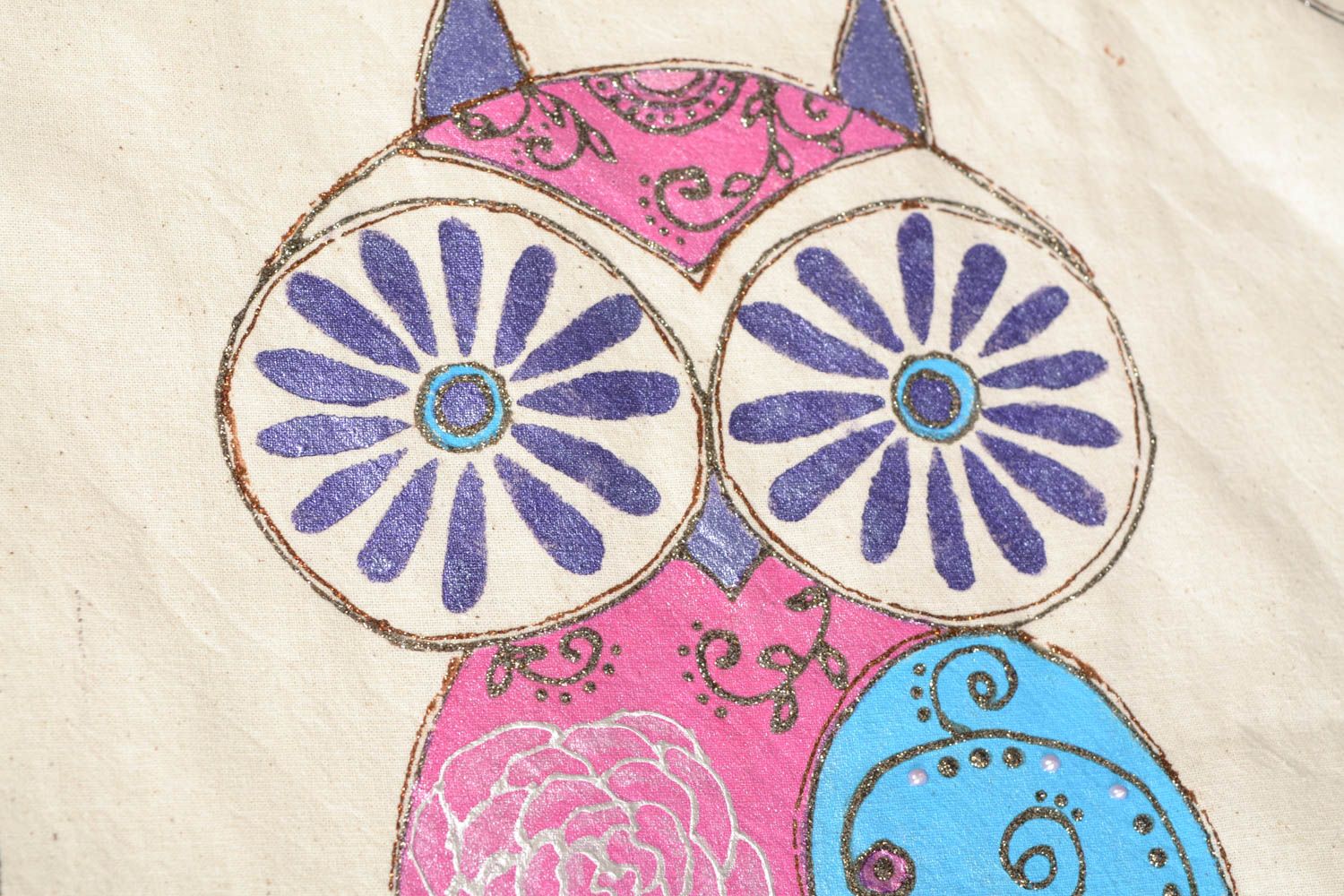 Homemade fabric purse Owl photo 3