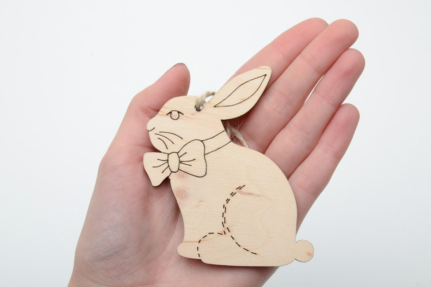 Homemade plywood craft blank rabbit figurine photo 5