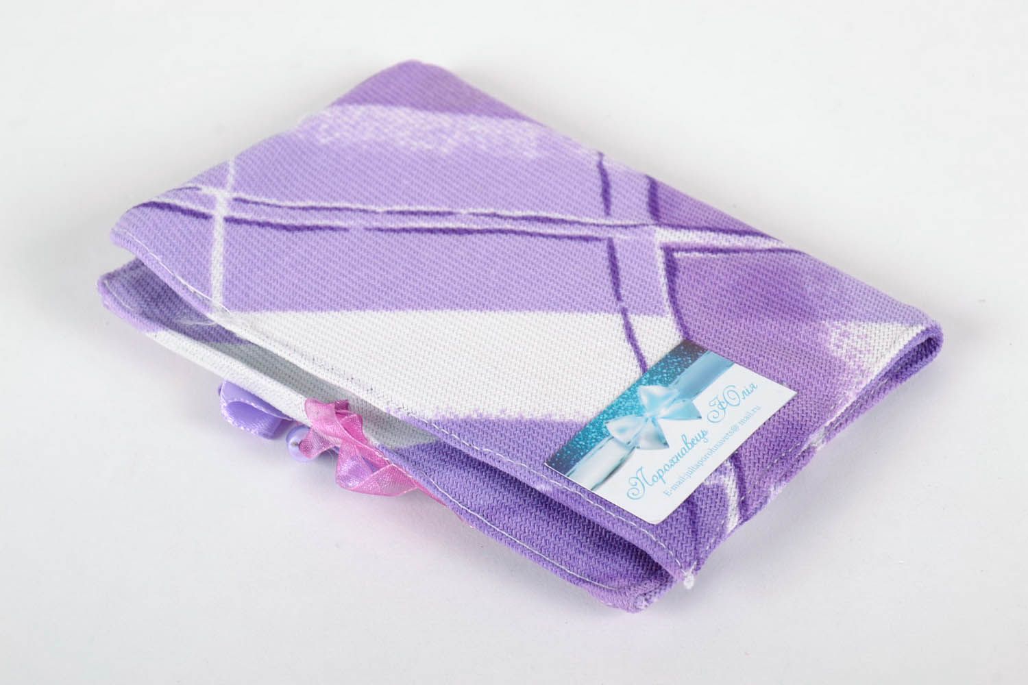 Violette Passhülle aus Textil foto 4