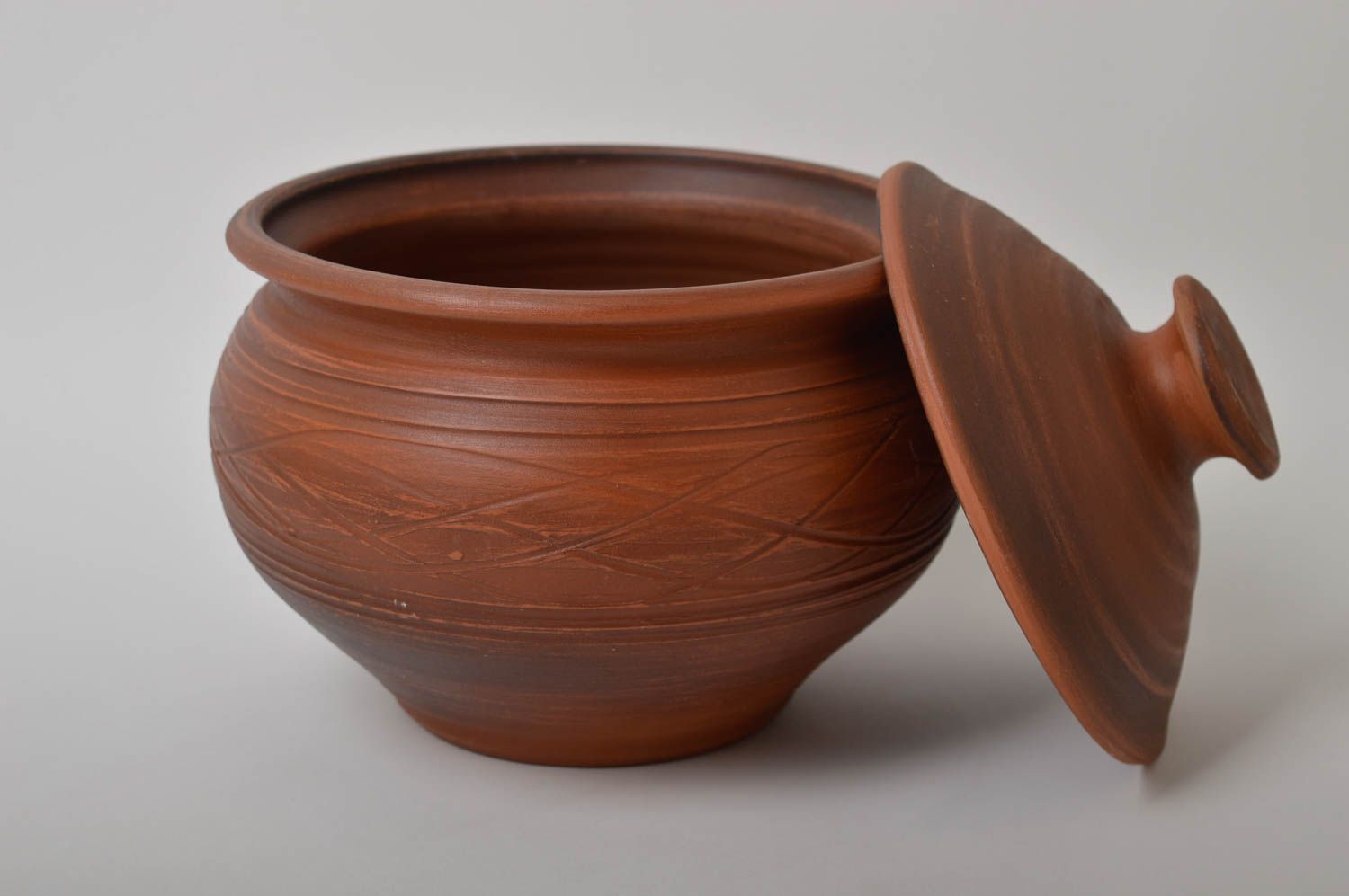 Topf aus Ton handmade Deko für Küche Keramik Geschirr im Öko Style schön foto 3