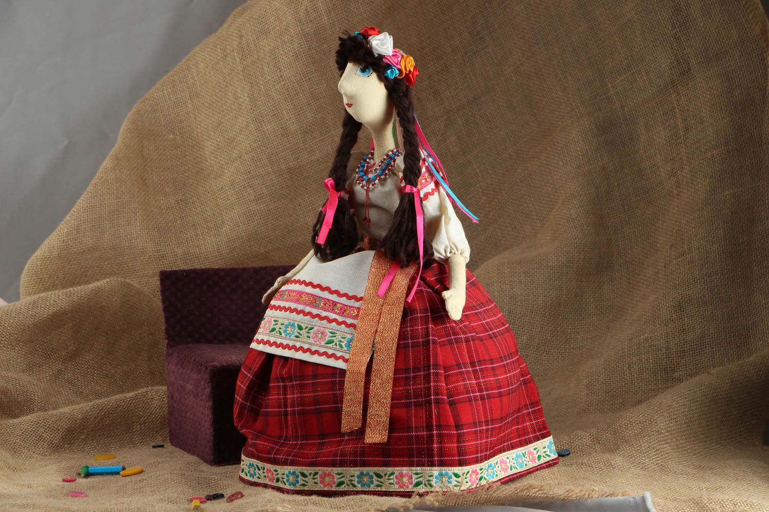 Teapot warmer in the shape of doll Ukrainian Girl photo 4
