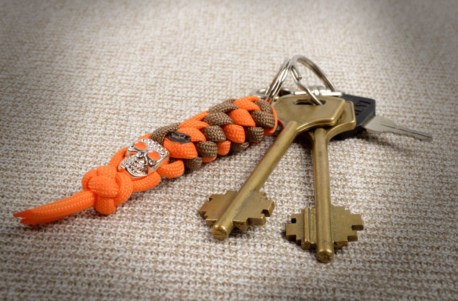 Handmade Paracord Schlüsselanhänger Frauen Accessoires Schlüssel Schmuck orange foto 5