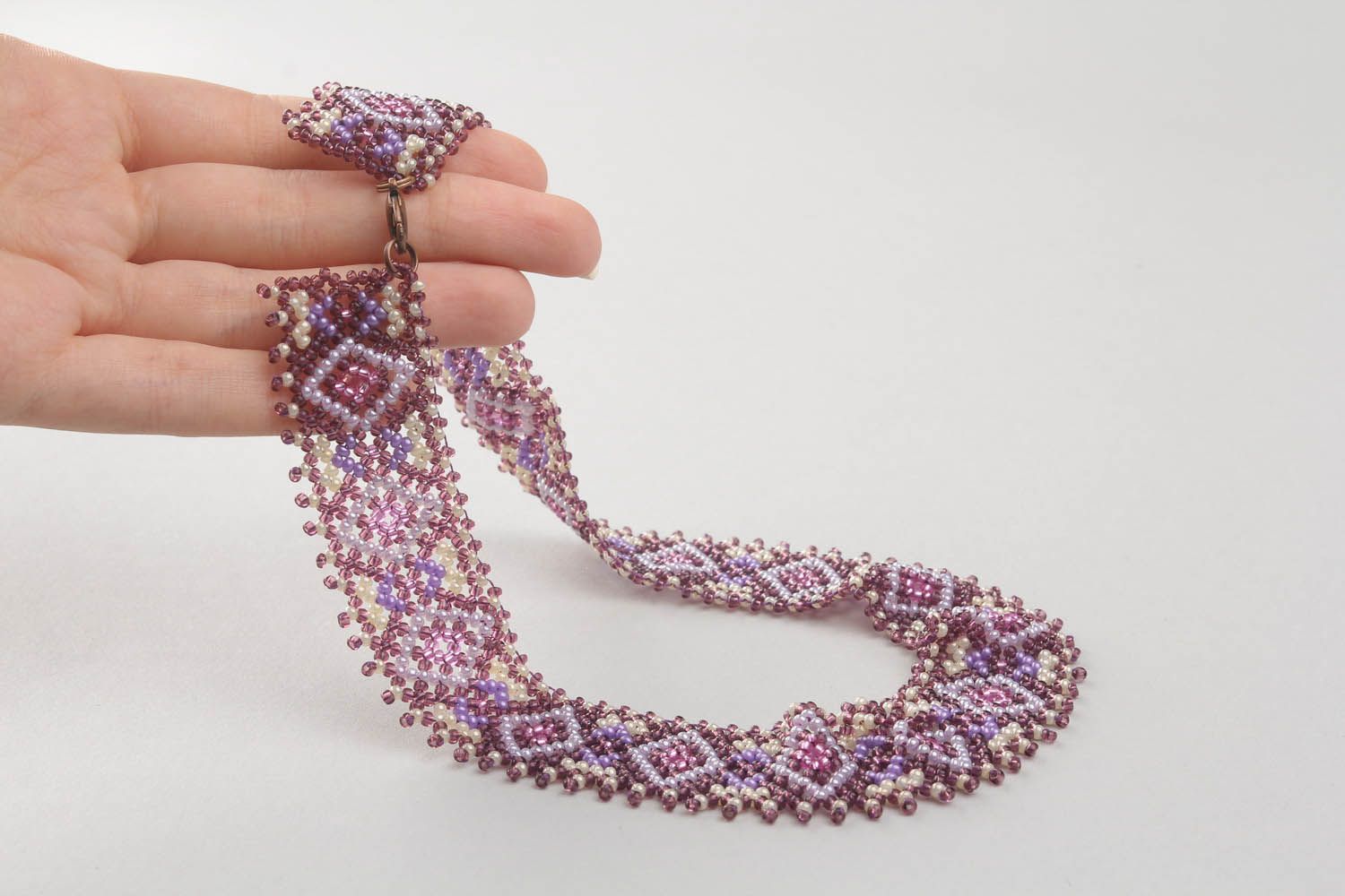 Necklace of Czech beads Lilac Spirit photo 2