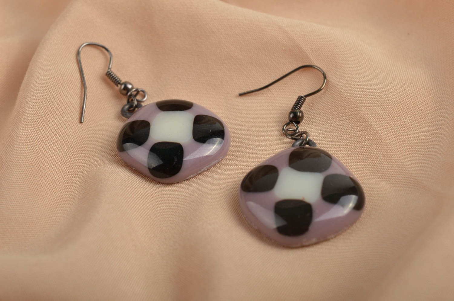 Handmade glass earrings elite dangle earrings glass art fashion accessories photo 1