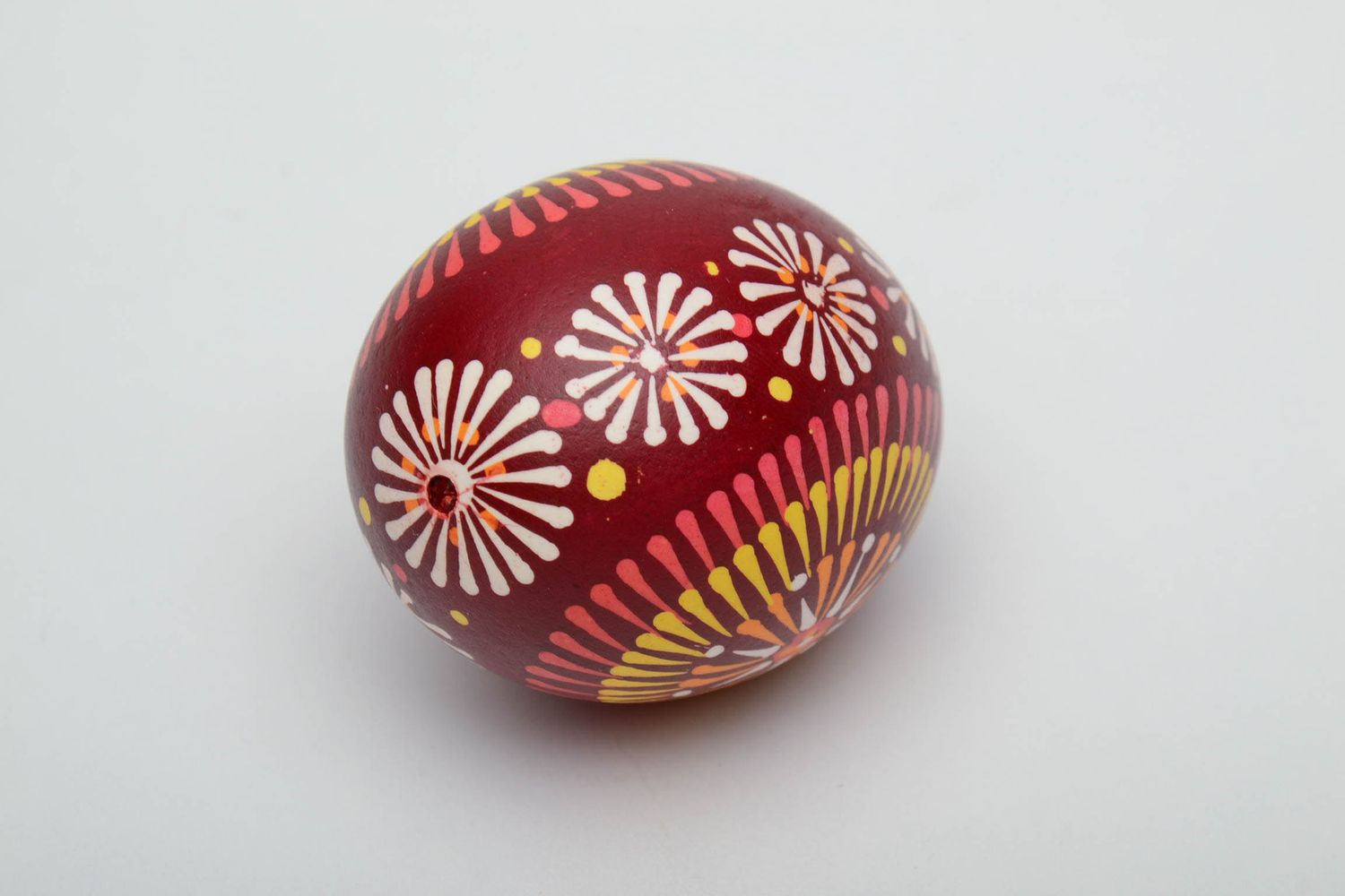 Handmade painted egg with Lemkiv symbols photo 4