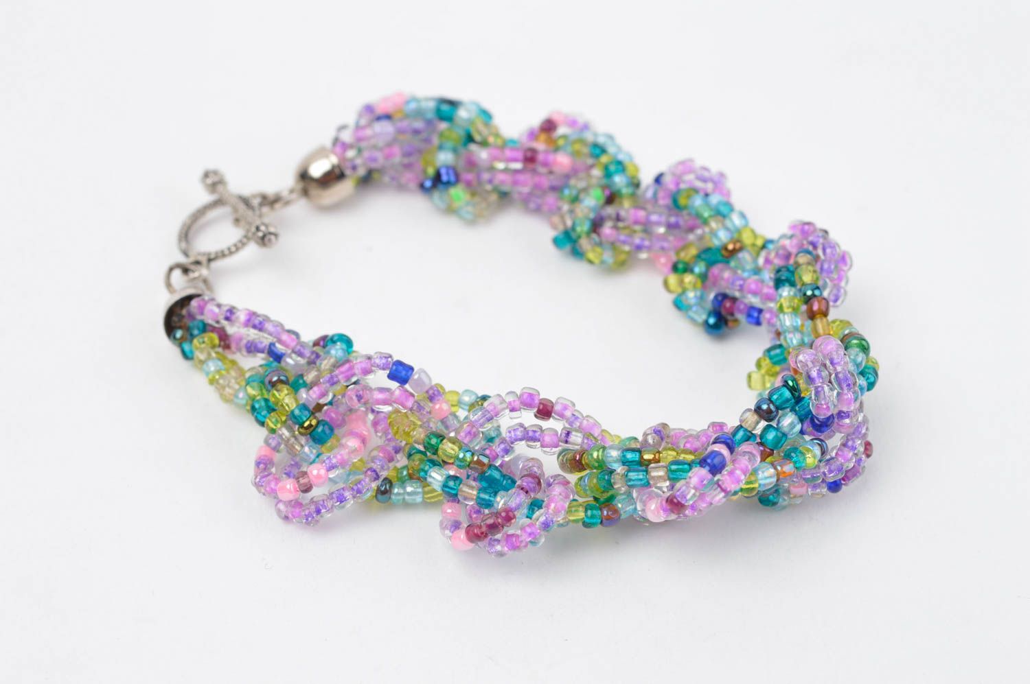 Handmade stylish accessory wrist beaded jewelry elegant evening bracelet photo 2