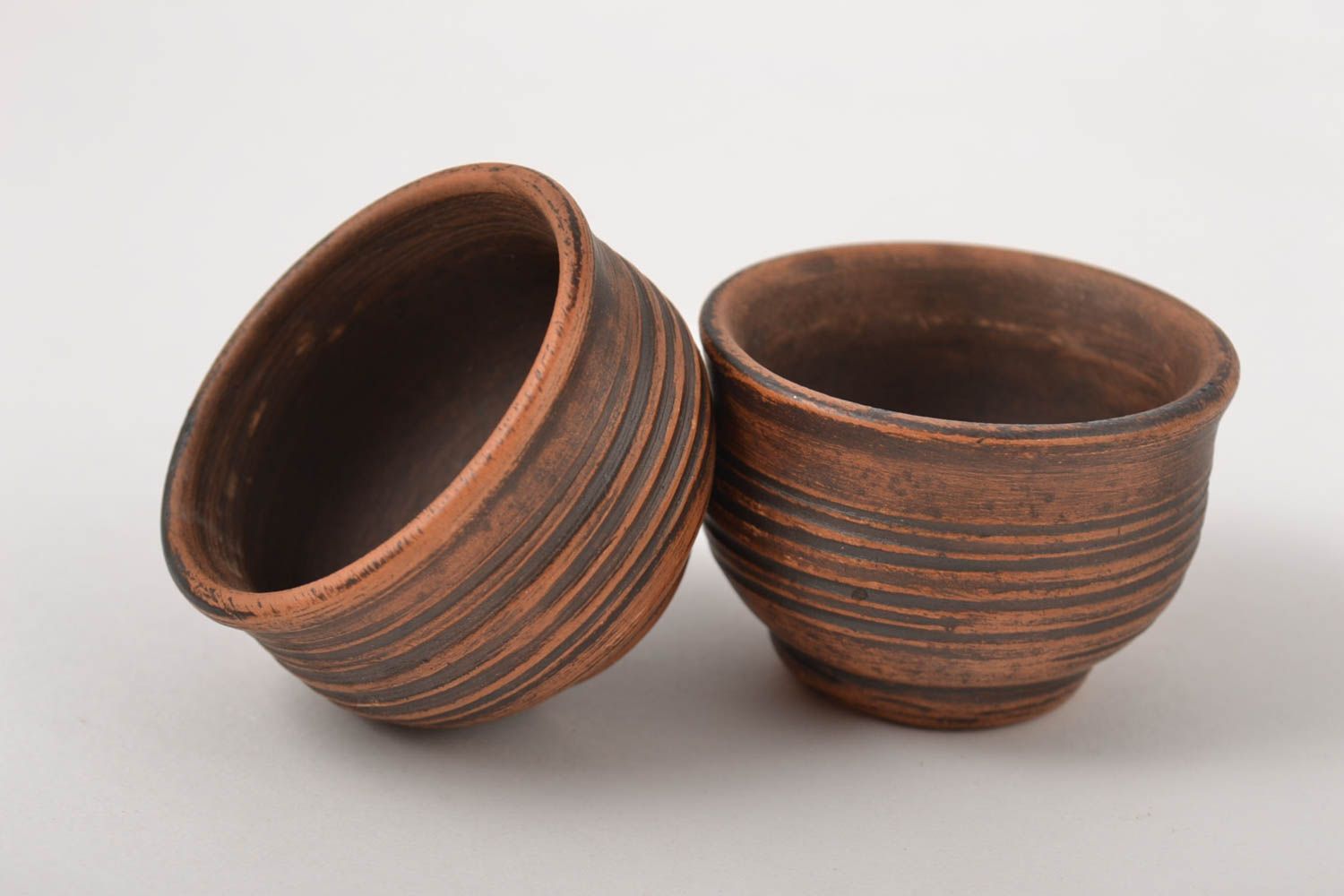 Vasos de chupito cerámicos artesanales vajilla moderna regalo original 2 piezas foto 3