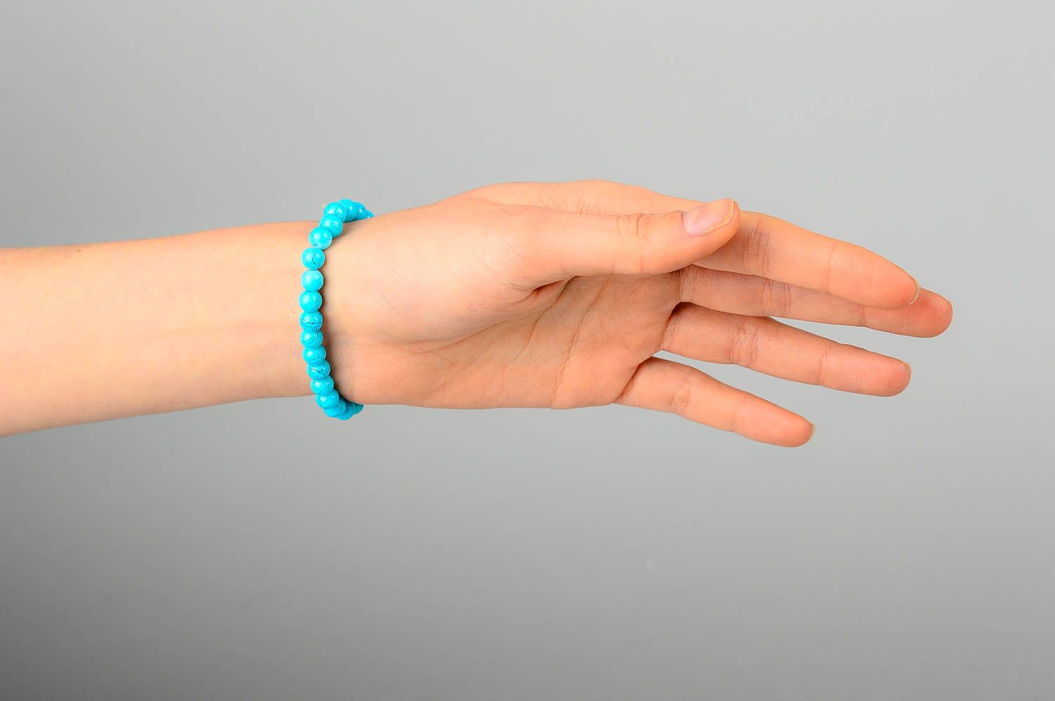 Handgefertigt Armband Kugeln Damen Schmuck Geschenk für Frauen türkisblau foto 2