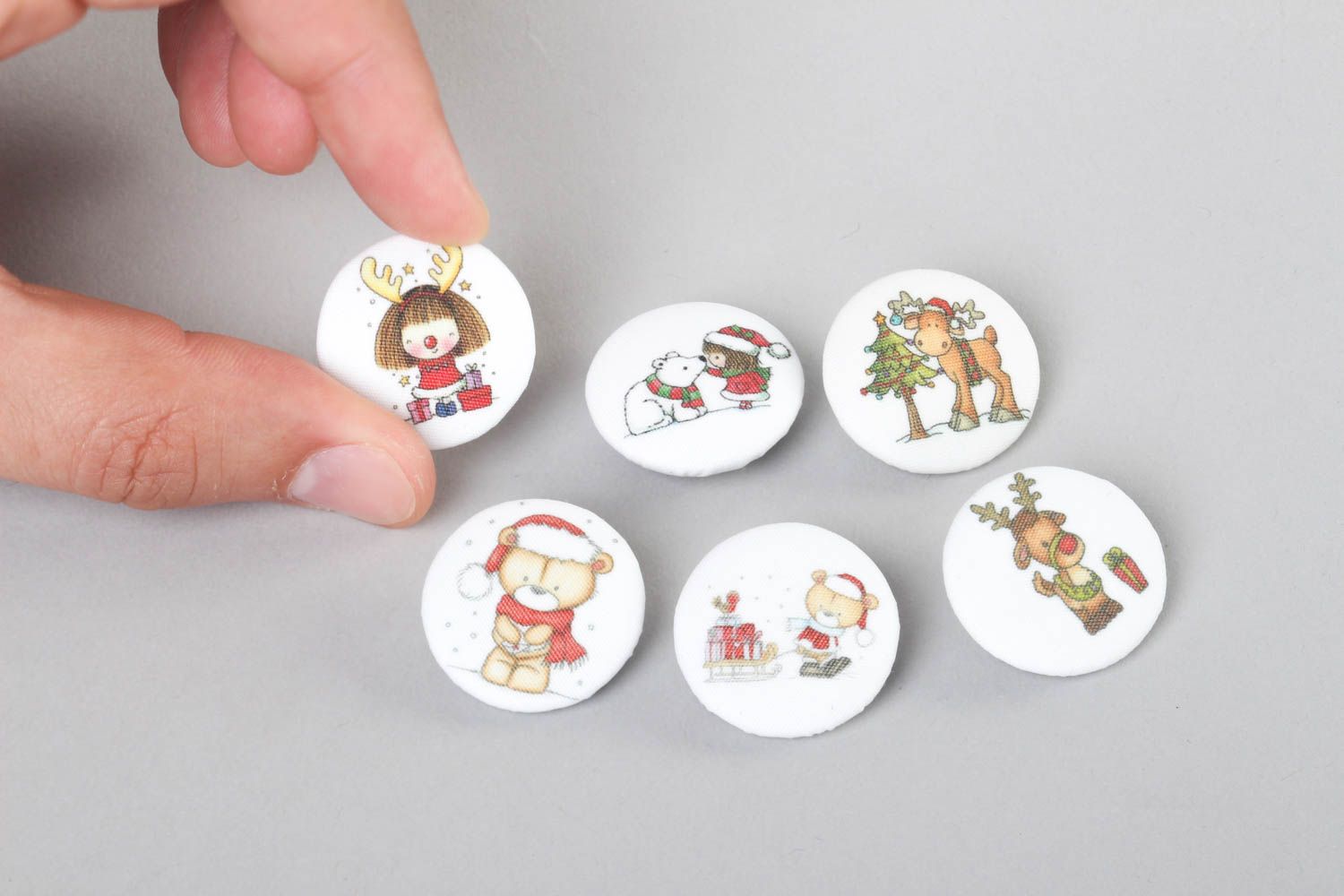 Handmade accessory for clothes designer fittings for sewing 6 cute nice buttons photo 5