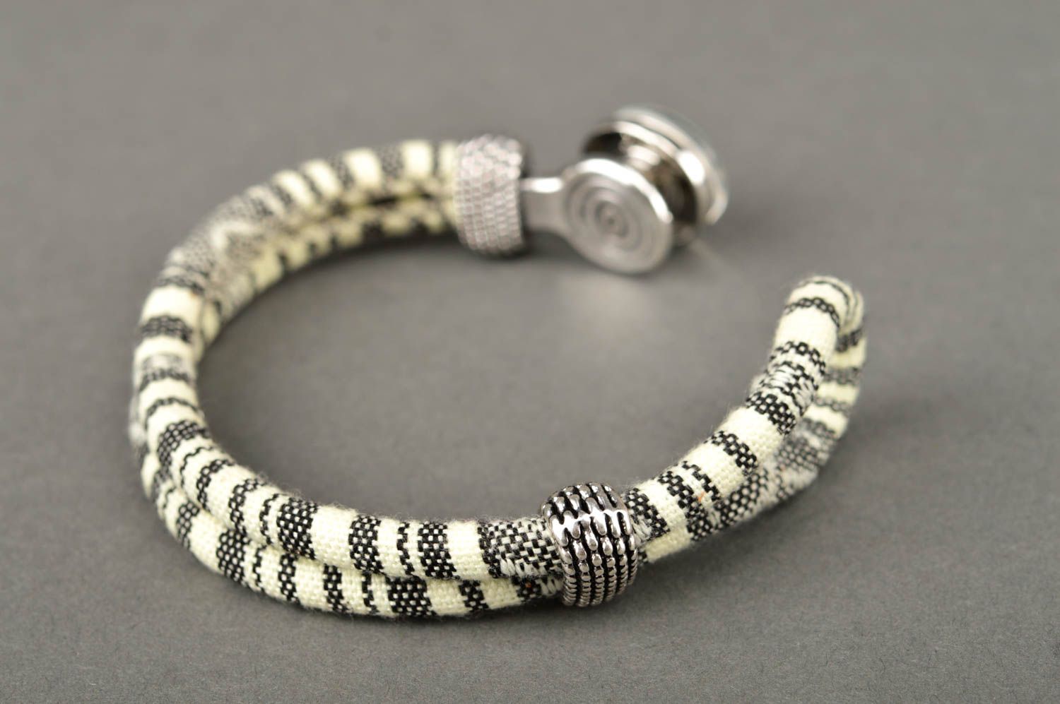 Textile bracelet handmade fabric accessory for women stylish jewelry for girls photo 5