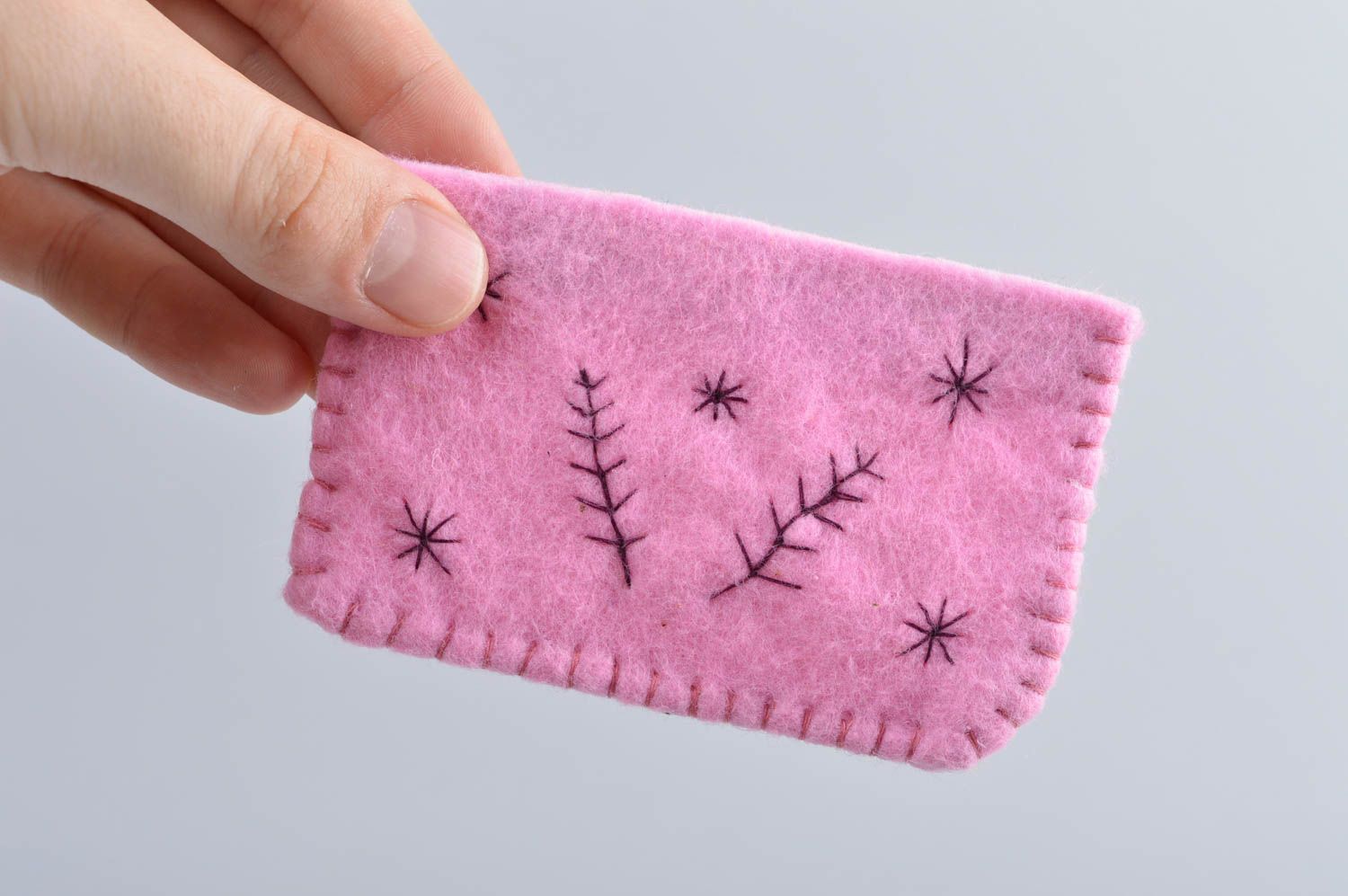 Кошелек из ткани хэнд мейд розовый женский кошелек на липучке стильный кошелек фото 5