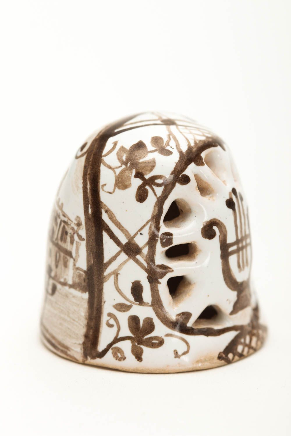 Handmade accessory for embroidery unusual clay thimble ceramic thimble photo 2