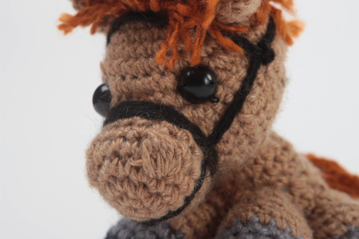 Miniature handmade soft toy stuffed toy for kids crochet horse toy gift ideas photo 3