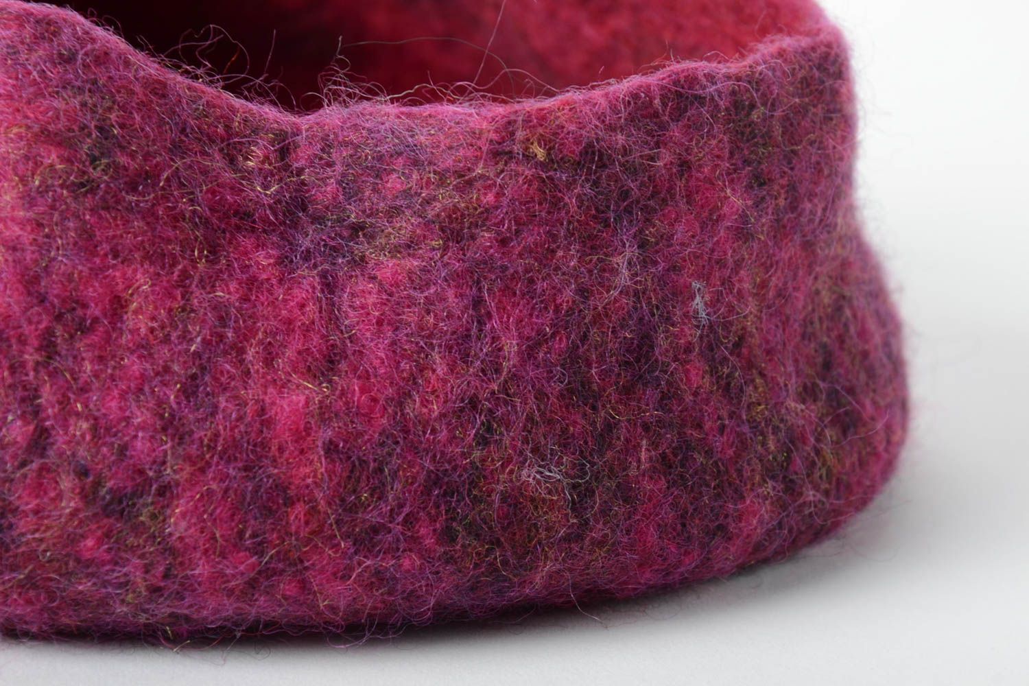Bonnet laine fait main Béret femme violet Vêtement fille feutrage mouillé photo 5