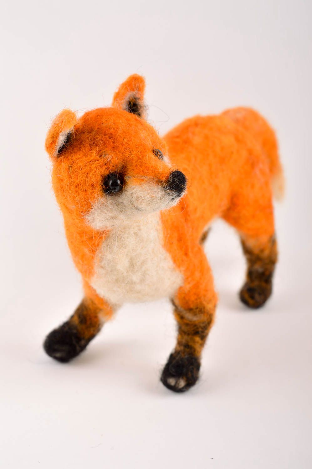 Fuchs Kuscheltier handmade Wolle Spielzeug in Orange weiches Spielzeug für Kind foto 2