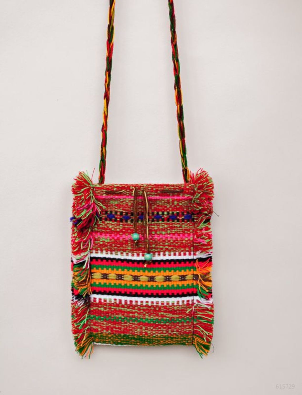 Bright fabric purse made of acrylic threads photo 4
