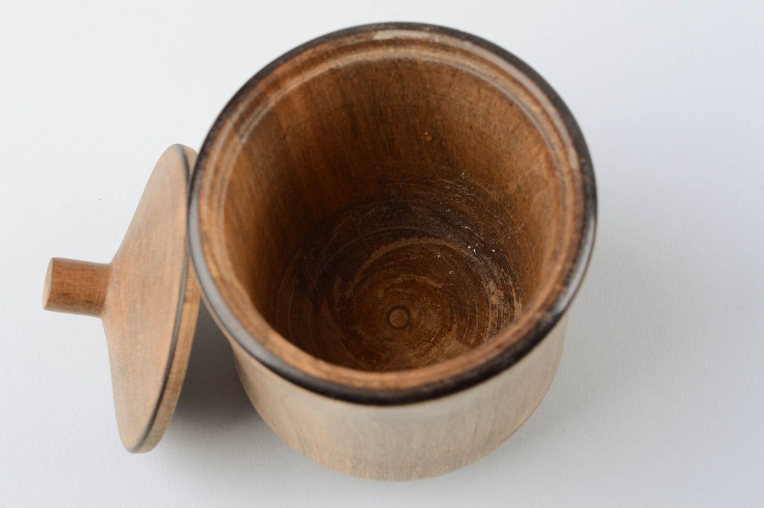 Pot à épices fait main Bocal de cuisine avec couvercle en bois Ustensile cuisine photo 5