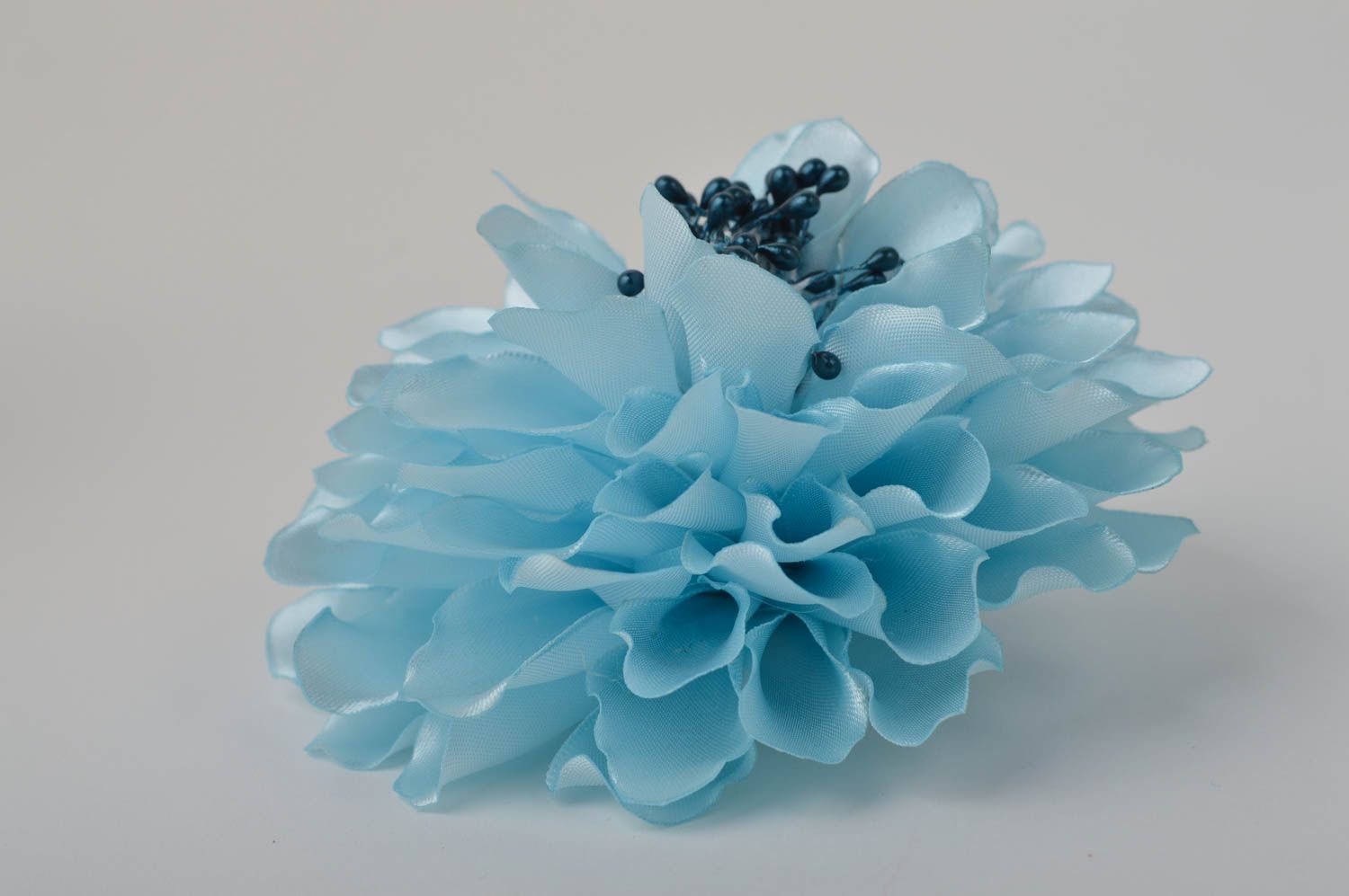 Barrette cheveux fait main Broche fleur Accessoire femme bleu clair belle photo 4