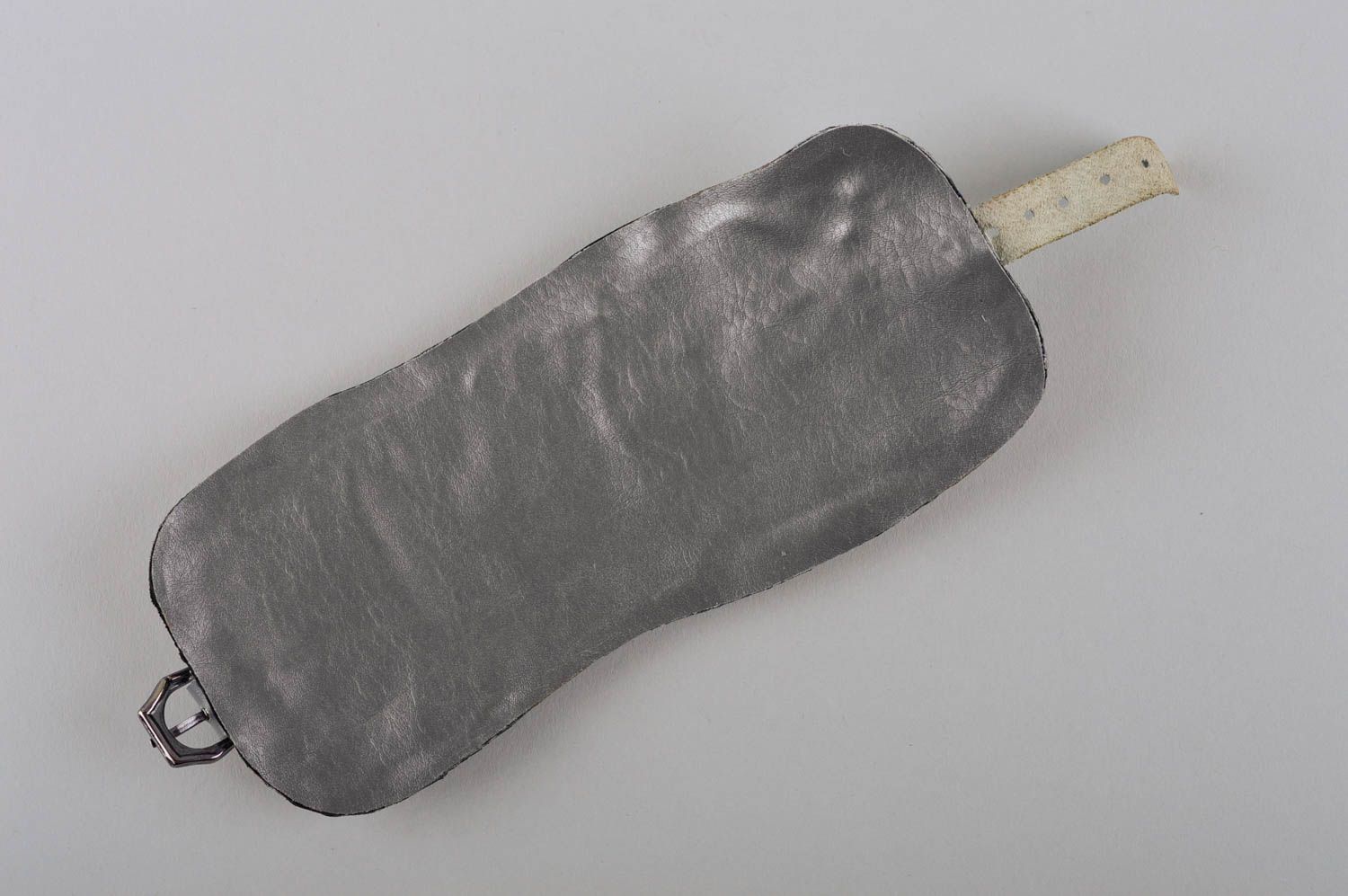 Pulsera de piel hecha a mano gris accesorio para mujer regalo original foto 5