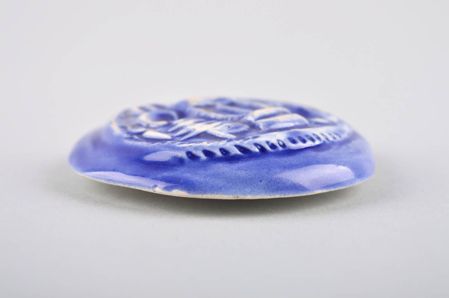 Imán de nevera artesanal souvenir original magnético para refrigerador azul foto 3