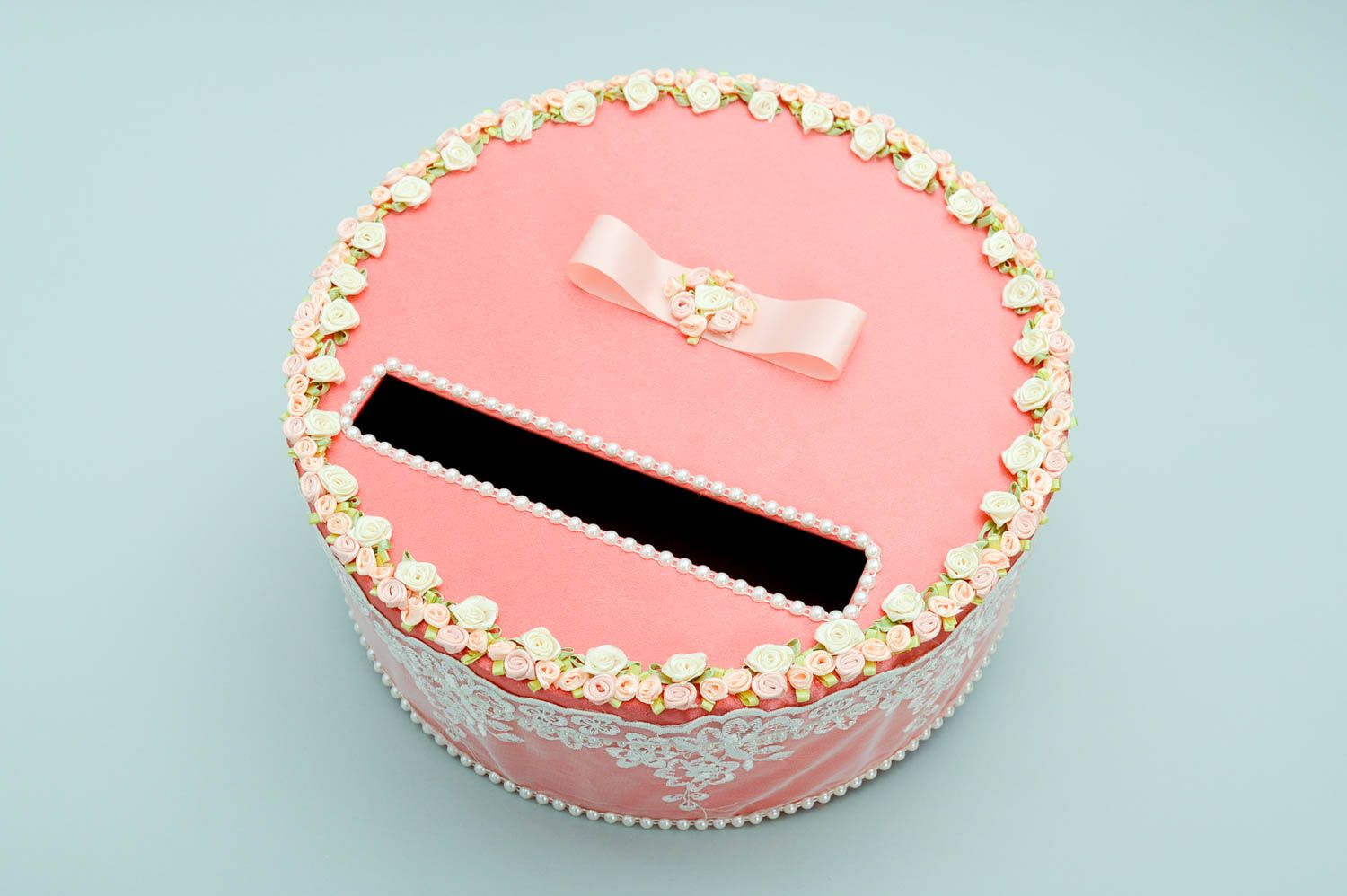 Handmade Aufbewahrung Box Geldversteck Dose Accessoire für Hochzeit rosa foto 4
